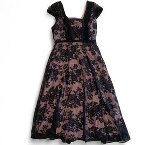 Moulinette Soeurs Black and Pink Floral Dress
